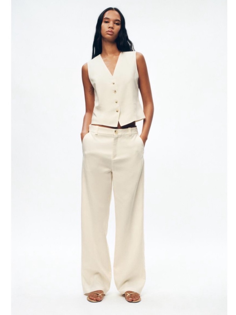 Zara : linen pants and vest